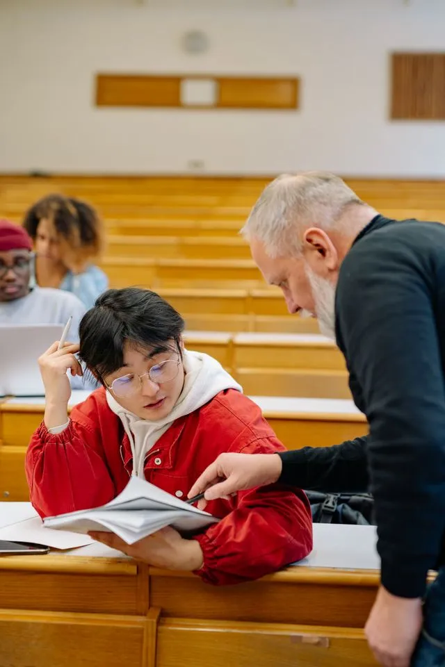 Student discussing AP subject selection with an academic counselor