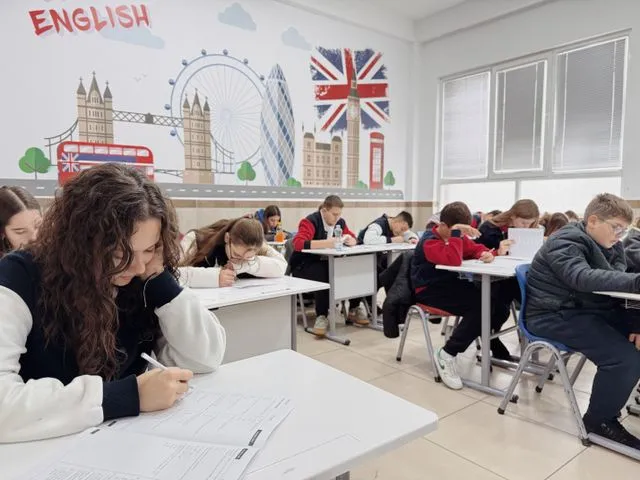 Students preparing for IELTS in an English test preparation classroom with eSTEP