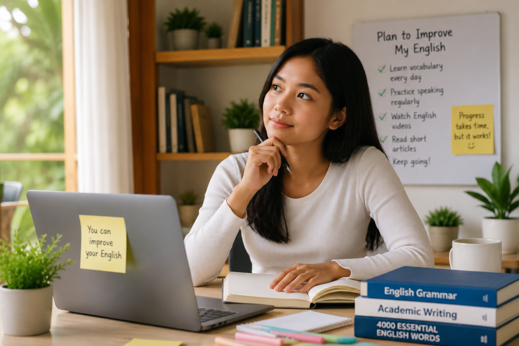 Student learning english
