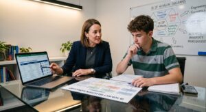 counselor help student choosing his IB Course