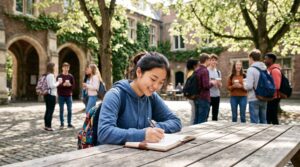High school students participating in an international study abroad program